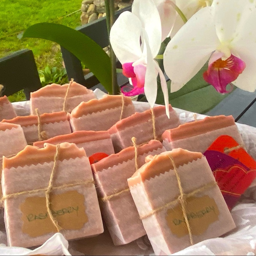 Raspberry, handmade soap, artisan soap, vegan soap, naturally made.